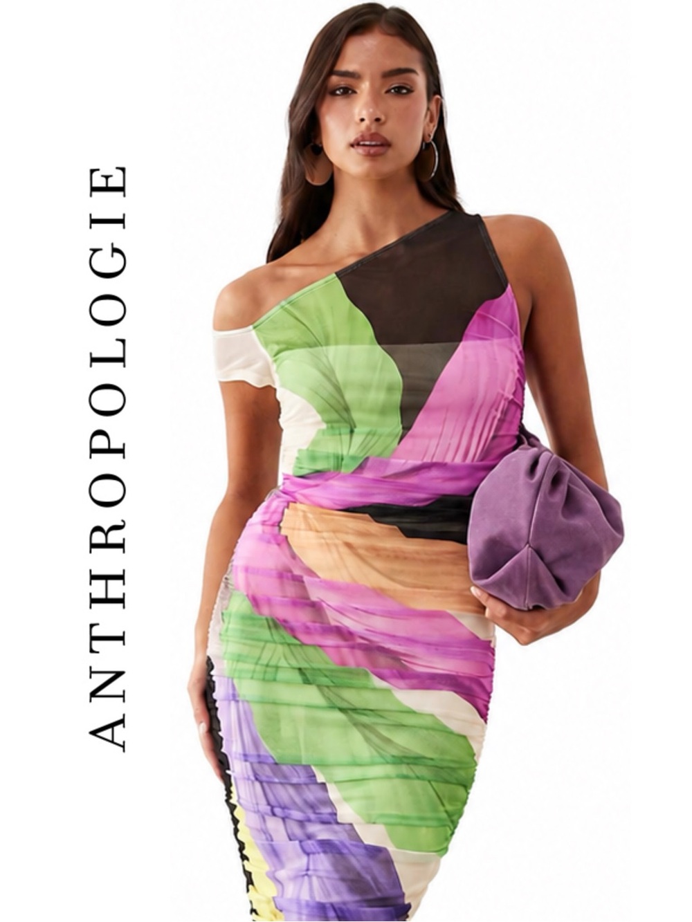 Anthropologie AFRM Biona Off-The-Shoulder Ruched Maxi Dress